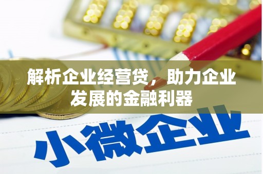 涵江解析企业经营贷，助力企业发展的金融利器