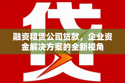 涵江融资租赁公司贷款，企业资金解决方案的全新视角