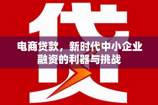 涵江电商贷款，新时代中小企业融资的利器与挑战