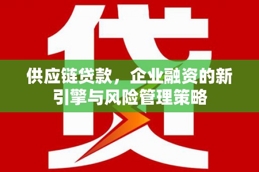 涵江供应链贷款，企业融资的新引擎与风险管理策略