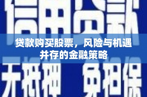 涵江贷款购买股票，风险与机遇并存的金融策略