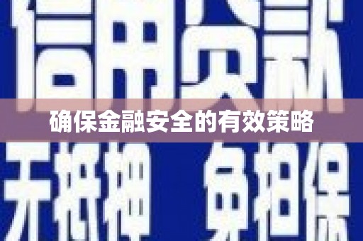 涵江确保金融安全的有效策略